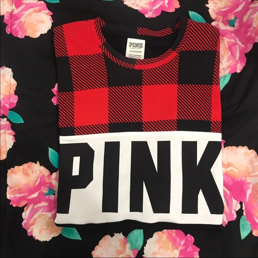 ❌SOLD❌ VS PINK plaid long sleeve shirt